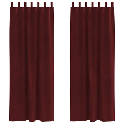 Blackout Curtains 2 pcs Wine Red 140 x 260 cm Velvet