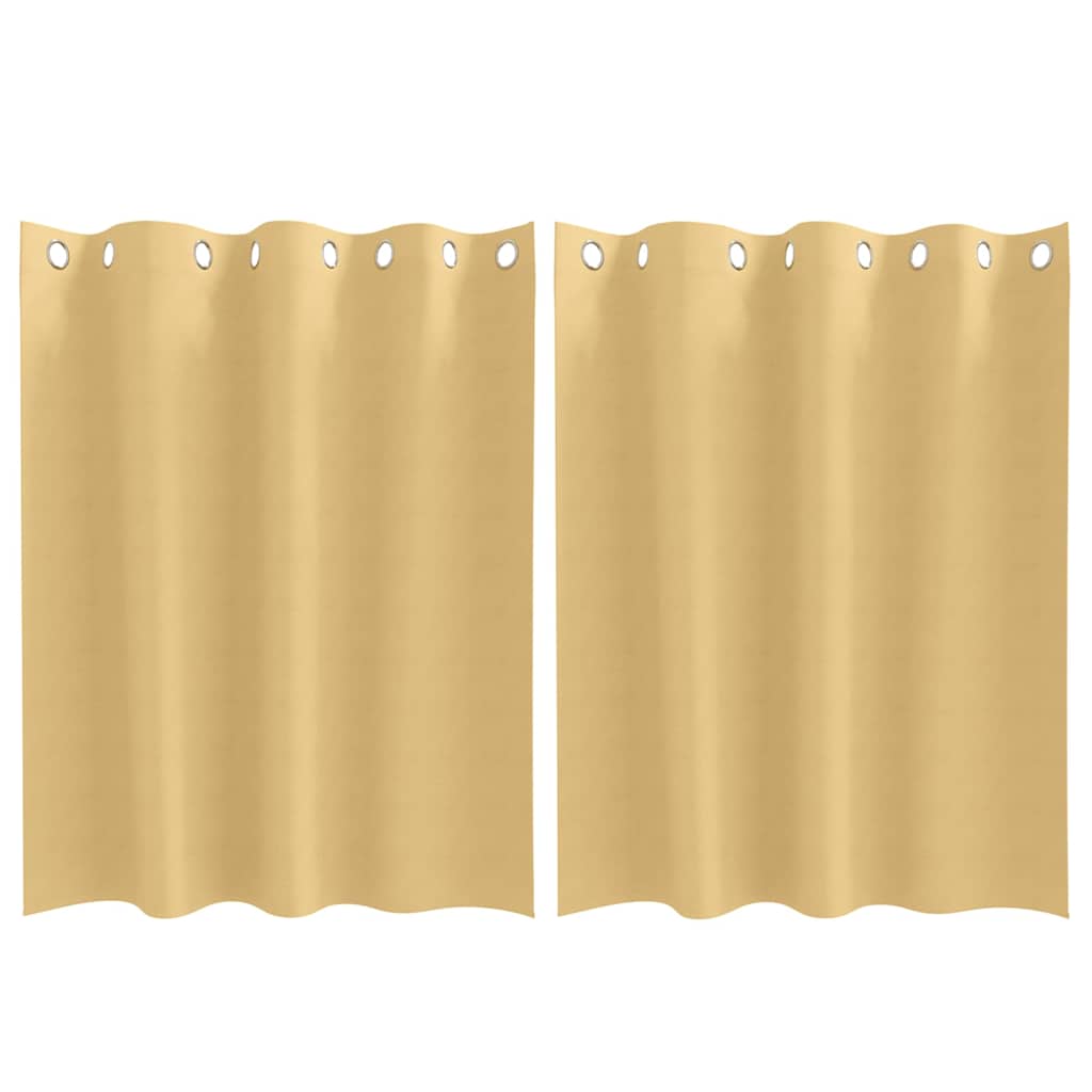Blackout Curtains with Rings 2 pcs Beige 140 x 140 cm Polyester