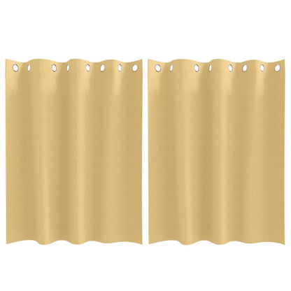 Blackout Curtains with Rings 2 pcs Beige 140 x 140 cm Polyester