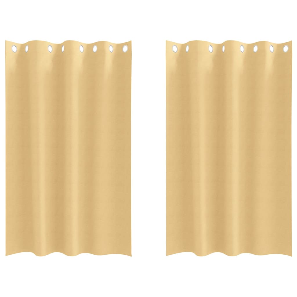 Blackout Curtains with Rings 2 pcs Beige 175 x 140 cm Polyester