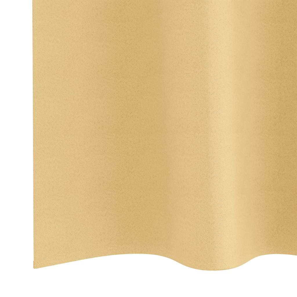 Blackout Curtains with Rings 2 pcs Beige 225 x 140 cm Polyester