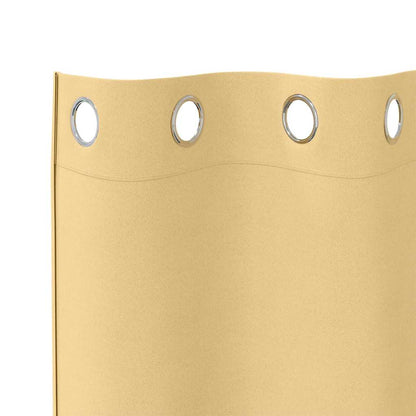 Blackout Curtains with Rings 2 pcs Beige 260 x 140 cm Polyester