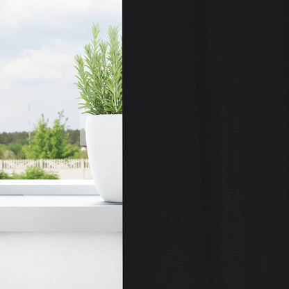 Blackout Curtains with Rings 2 pcs Black 140 x 140 cm Polyester