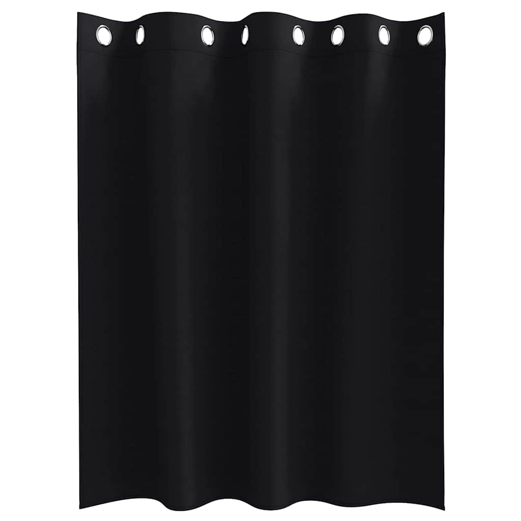 Blackout Curtains with Rings 2 pcs Black 140 x 140 cm Polyester