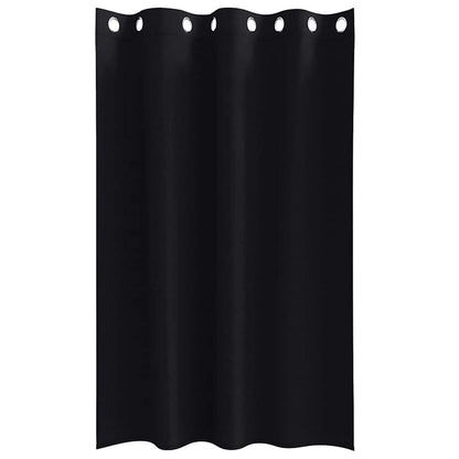 Blackout Curtains with Rings 2 pcs Black 175 x 140 cm Polyester