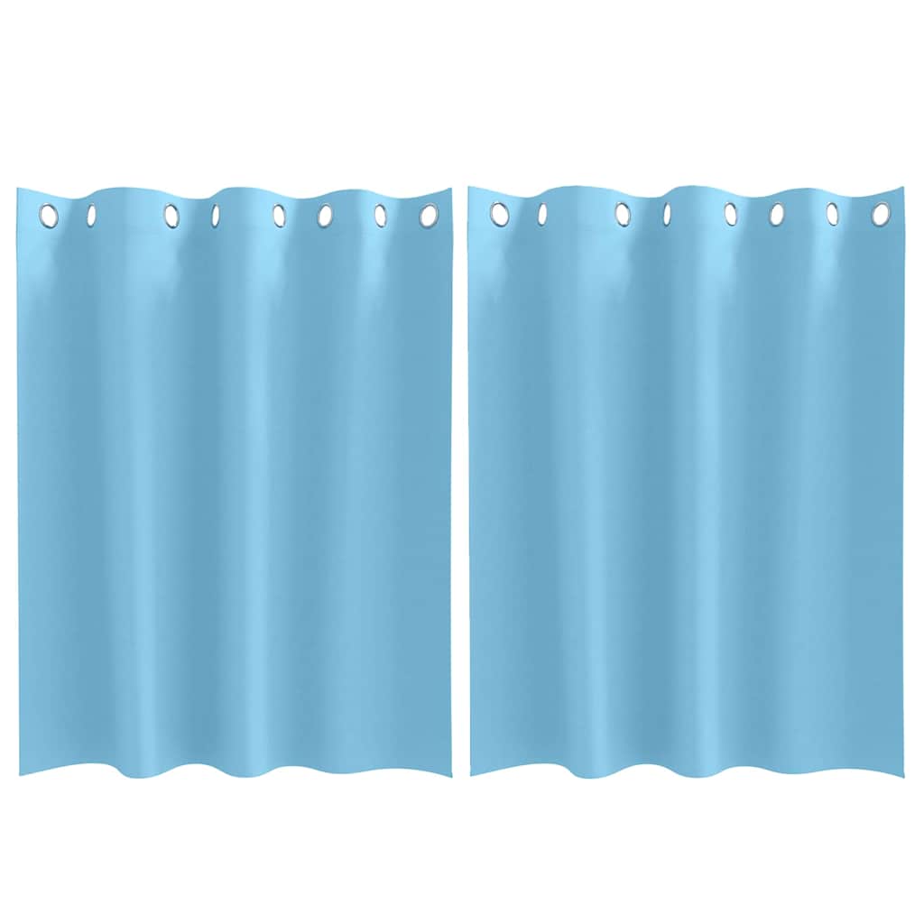 Blackout Curtains with Rings 2 pcs Light Blue 140 x 140 cm