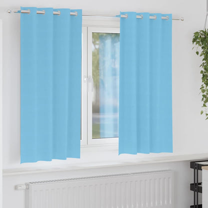 Blackout Curtains with Rings 2 pcs Light Blue 175 x 140 cm