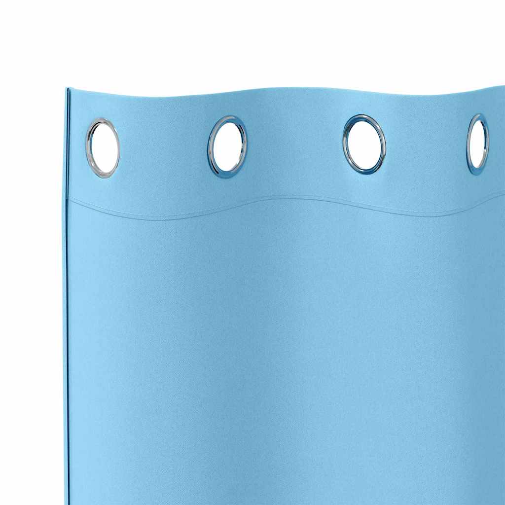 Blackout Curtains with Rings 2 pcs Light Blue 225 x 140 cm