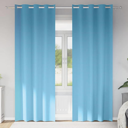 Blackout Curtains with Rings 2 pcs Light Blue 225 x 140 cm