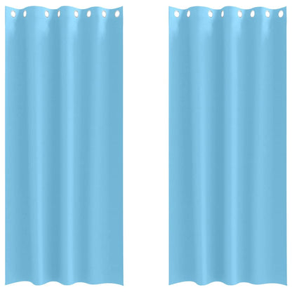 Blackout Curtains with Rings 2 pcs Light Blue 245 x 140 cm