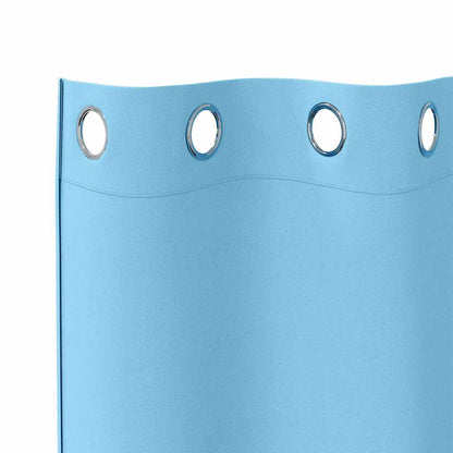 Blackout Curtains with Rings 2 pcs Light Blue 260 x 140 cm