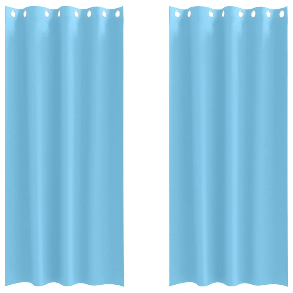 Blackout Curtains with Rings 2 pcs Light Blue 260 x 140 cm