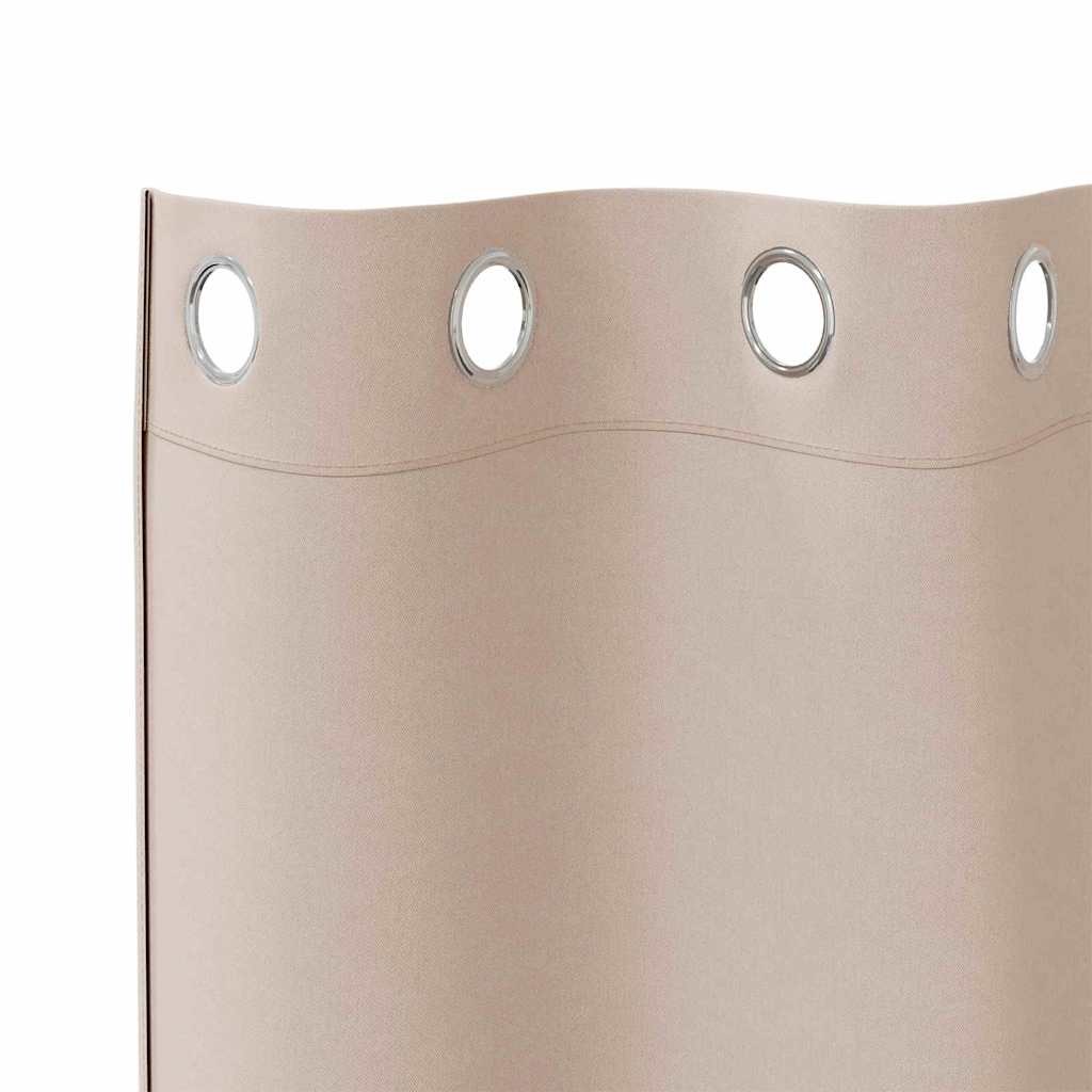 Blackout Curtains with Rings 2 pcs Taupe 175 x 140 cm Polyester