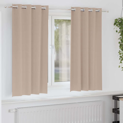 Blackout Curtains with Rings 2 pcs Taupe 175 x 140 cm Polyester