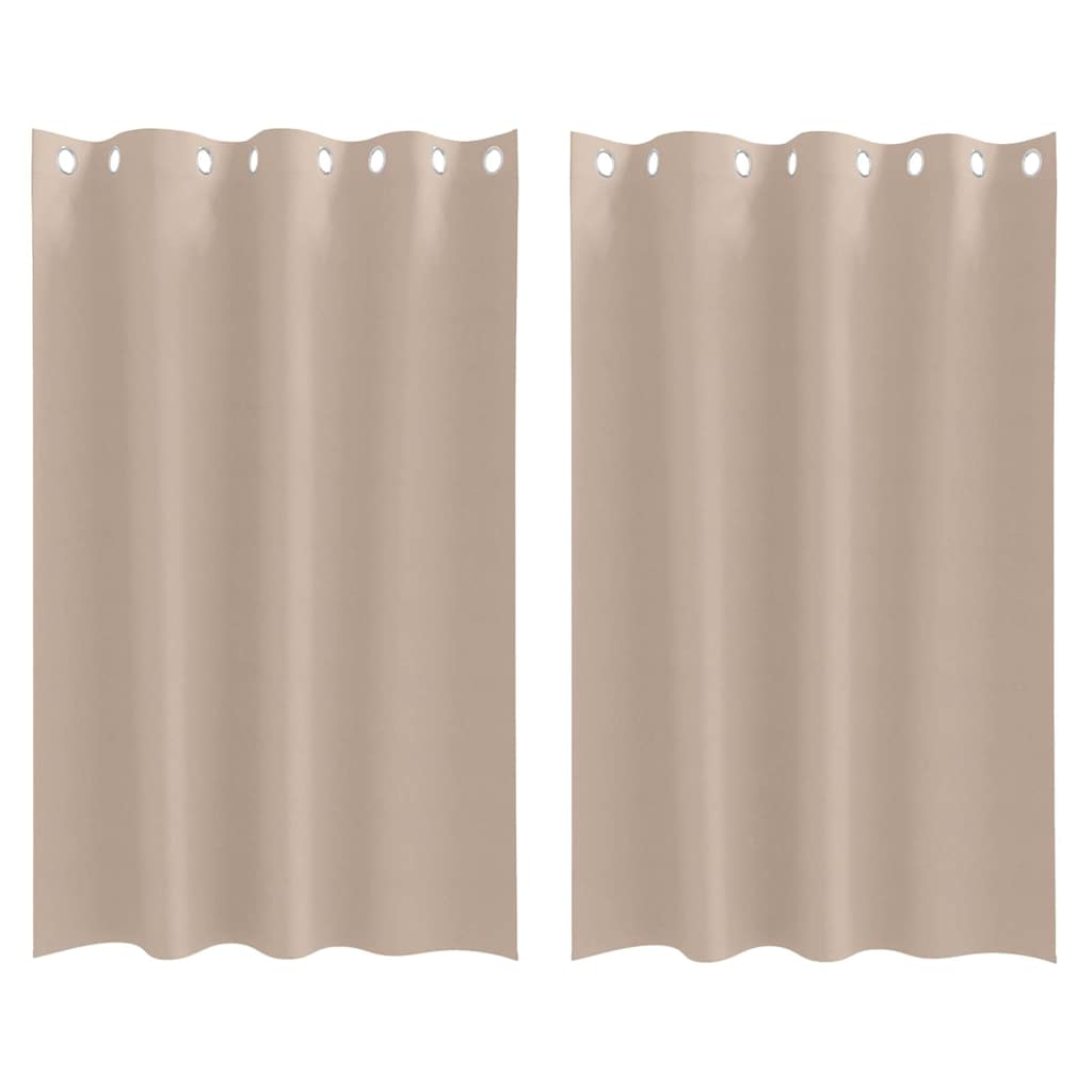 Blackout Curtains with Rings 2 pcs Taupe 175 x 140 cm Polyester