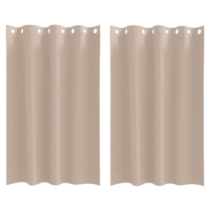 Blackout Curtains with Rings 2 pcs Taupe 175 x 140 cm Polyester