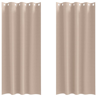 Blackout Curtains with Rings 2 pcs Taupe 245 x 140 cm Polyester