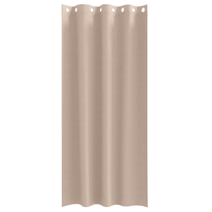 Blackout Curtains with Rings 2 pcs Taupe 260 x 140 cm Polyester