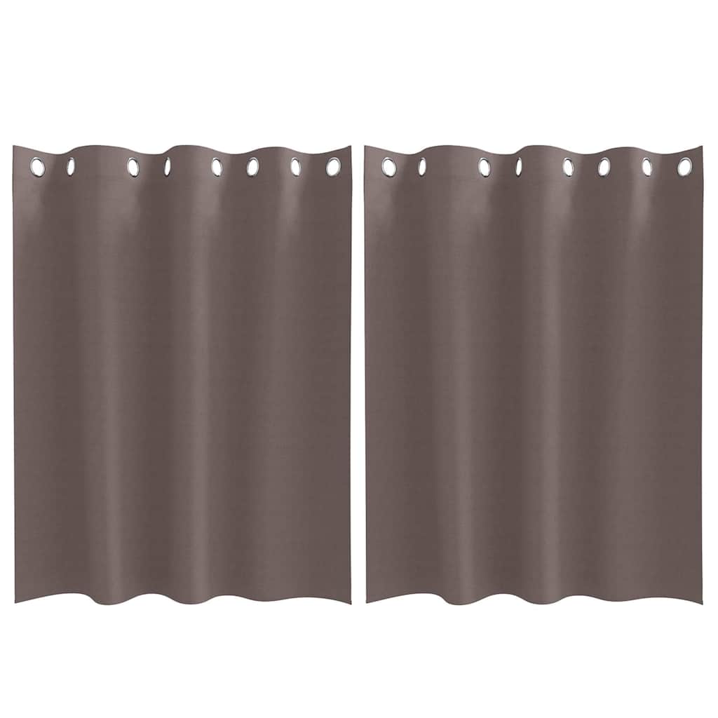 Blackout Curtains with Rings 2 pcs Dark Brown 140 x 140 cm