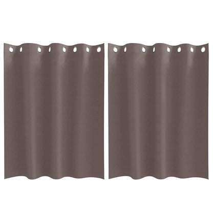 Blackout Curtains with Rings 2 pcs Dark Brown 140 x 140 cm