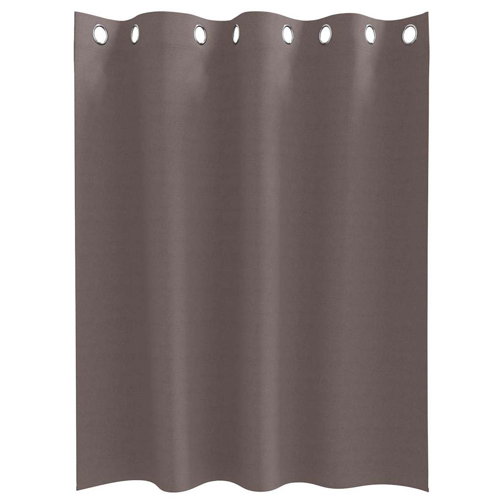 Blackout Curtains with Rings 2 pcs Dark Brown 140 x 140 cm