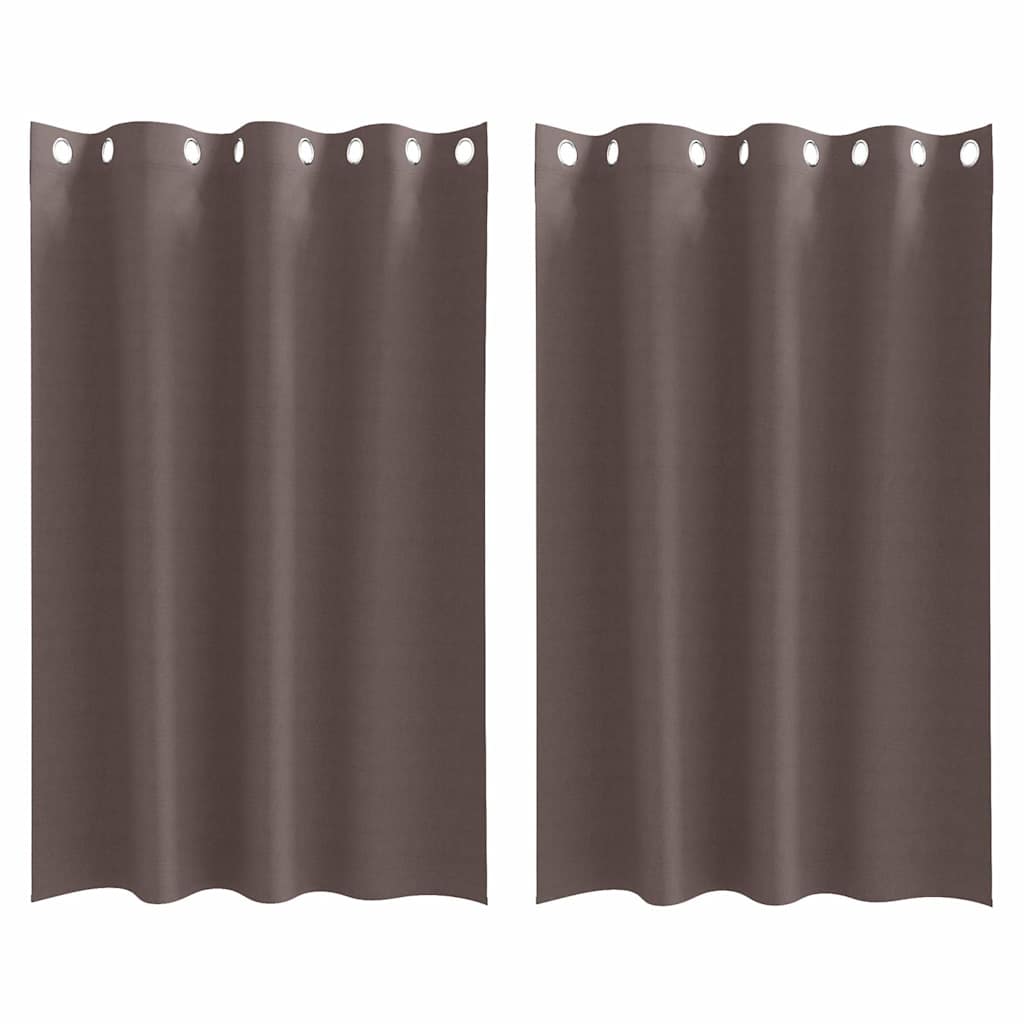 Blackout Curtains with Rings 2 pcs Dark Brown 175 x 140 cm