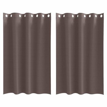 Blackout Curtains with Rings 2 pcs Dark Brown 175 x 140 cm
