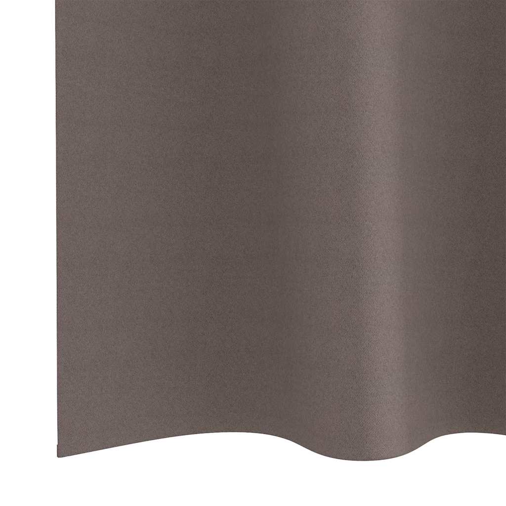 Blackout Curtains with Rings 2 pcs Dark Brown 260 x 140 cm