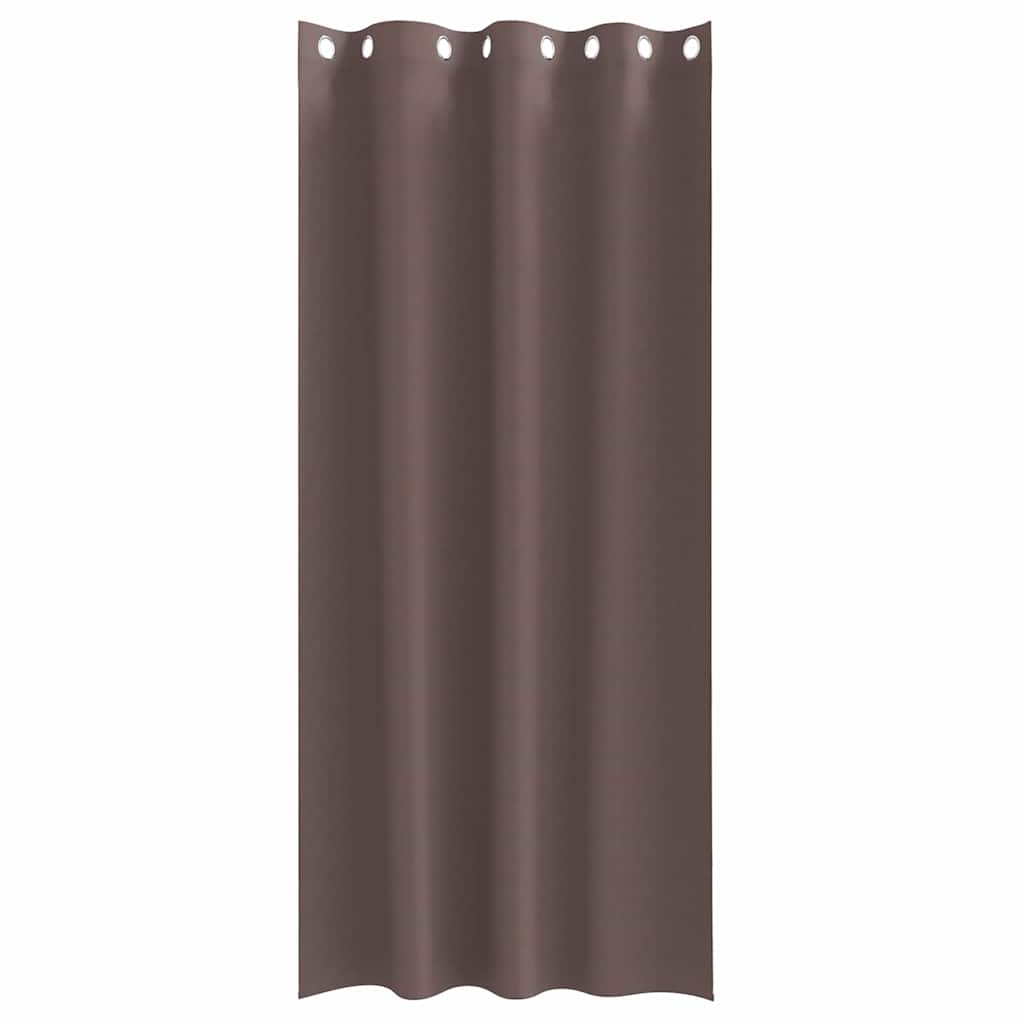 Blackout Curtains with Rings 2 pcs Dark Brown 260 x 140 cm