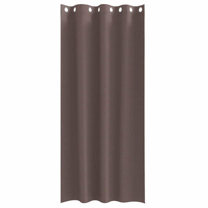Blackout Curtains with Rings 2 pcs Dark Brown 260 x 140 cm
