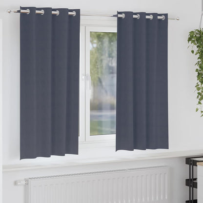 Blackout Curtains with Rings 2 pcs Anthracite 175 x 140 cm