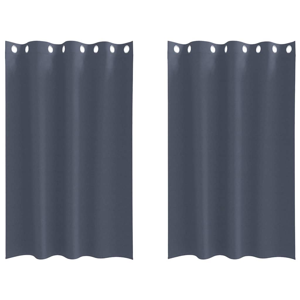 Blackout Curtains with Rings 2 pcs Anthracite 175 x 140 cm