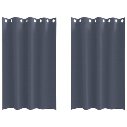 Blackout Curtains with Rings 2 pcs Anthracite 175 x 140 cm