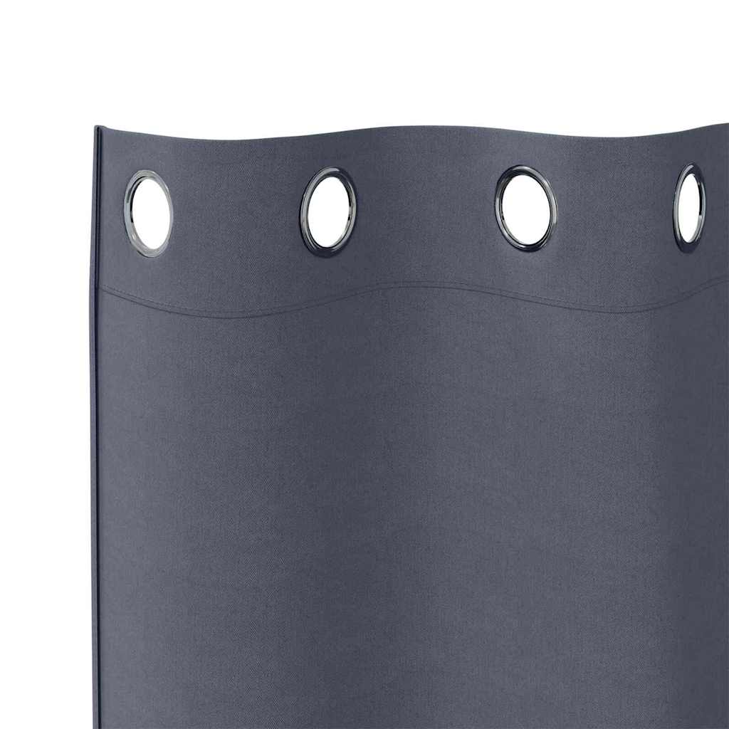 Blackout Curtains with Rings 2 pcs Anthracite 260 x 140 cm