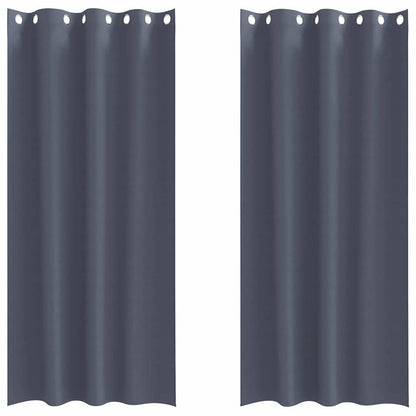 Blackout Curtains with Rings 2 pcs Anthracite 260 x 140 cm