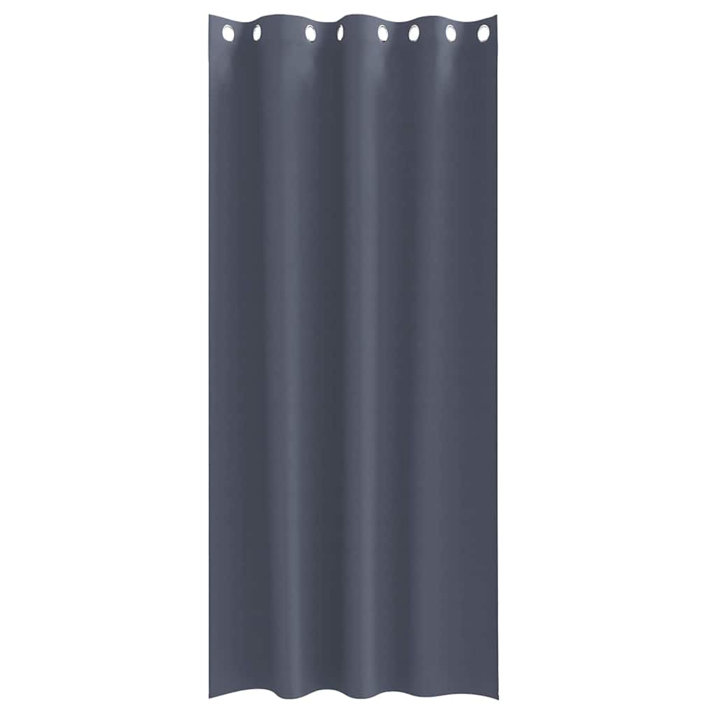 Blackout Curtains with Rings 2 pcs Anthracite 260 x 140 cm