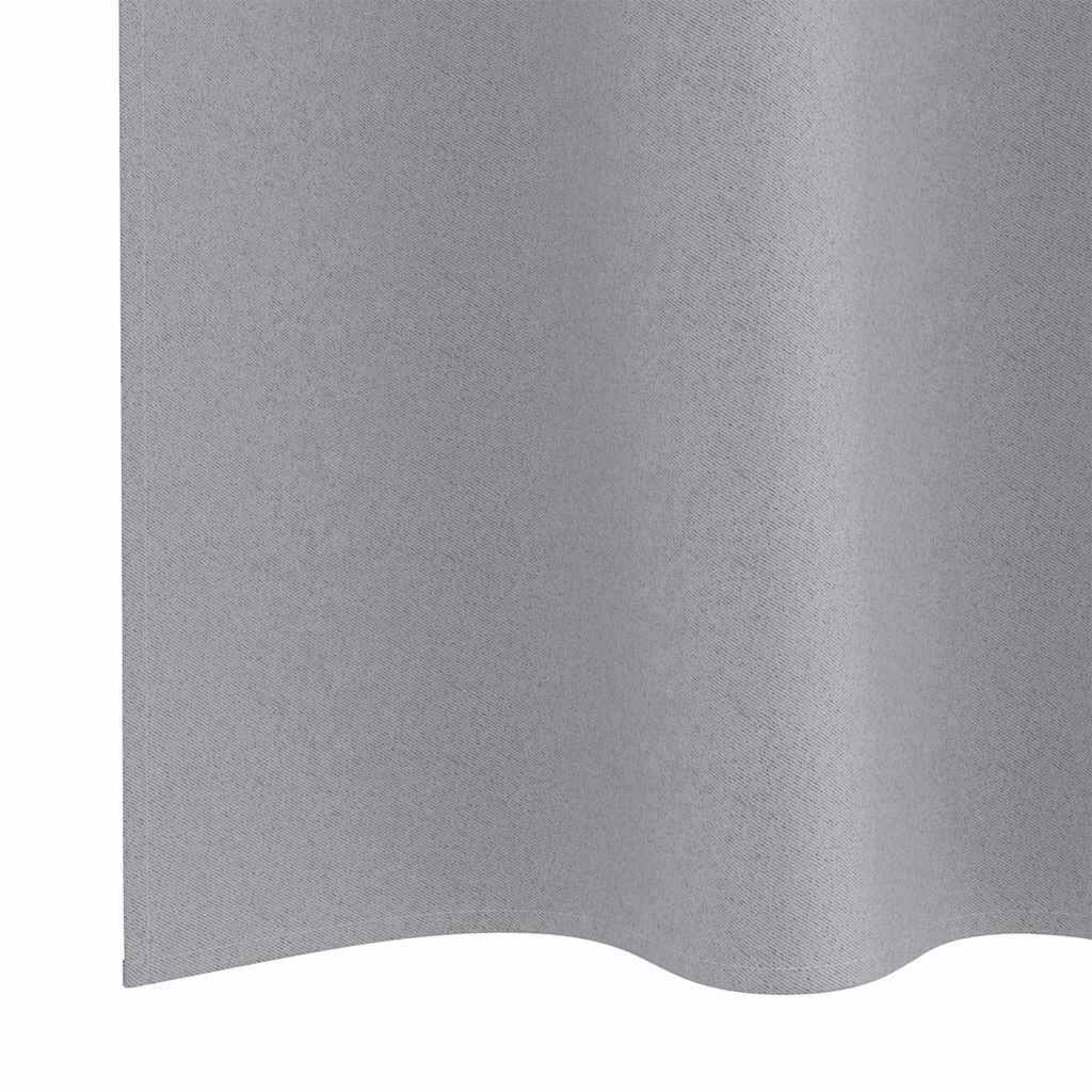 Blackout Curtains with Rings 2 pcs Light Grey 175 x 140 cm