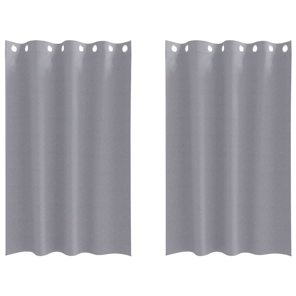 Blackout Curtains with Rings 2 pcs Light Grey 175 x 140 cm
