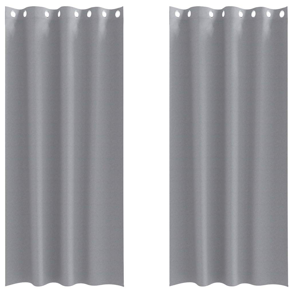 Blackout Curtains with Rings 2 pcs Light Grey 225 x 140 cm