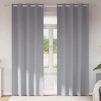 Blackout Curtains with Rings 2 pcs Light Grey 245 x 140 cm