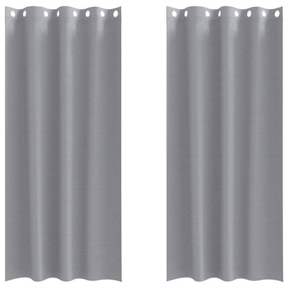 Blackout Curtains with Rings 2 pcs Light Grey 260 x 140 cm