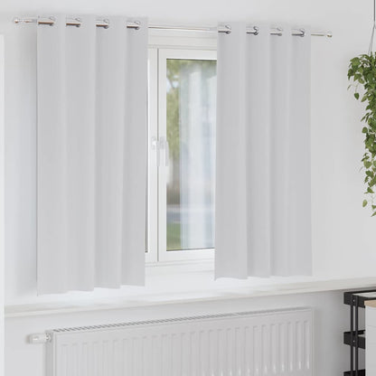 Blackout Curtains with Rings 2 pcs Pale Grey 175 x 140 cm