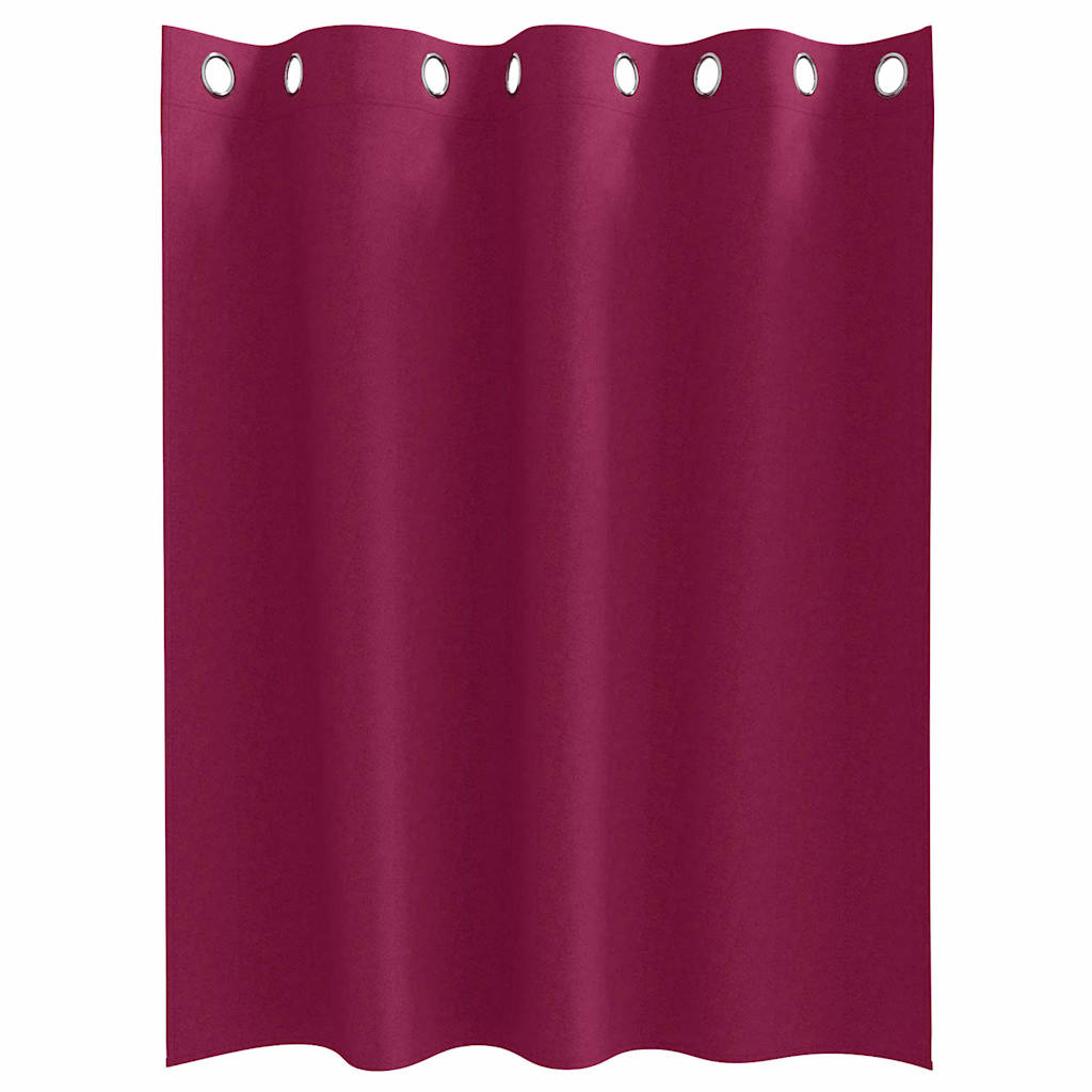 Blackout Curtains with Rings 2 pcs Wine Red 140 x 140 cm