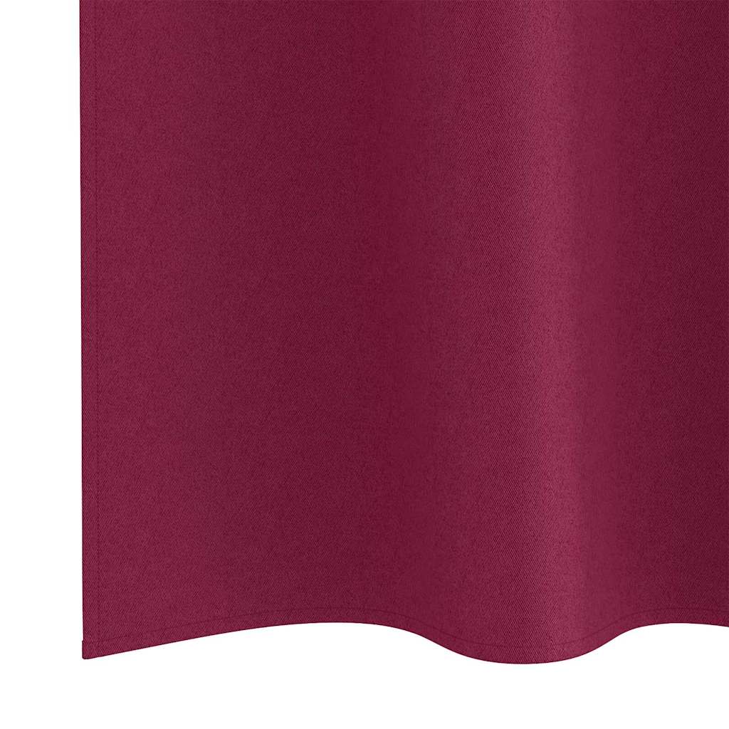 Blackout Curtains with Rings 2 pcs Wine Red 175 x 140 cm