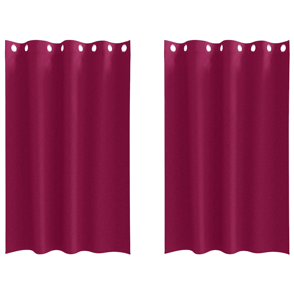 Blackout Curtains with Rings 2 pcs Wine Red 175 x 140 cm