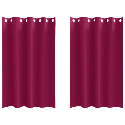 Blackout Curtains with Rings 2 pcs Wine Red 175 x 140 cm