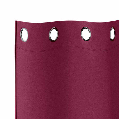 Blackout Curtains with Rings 2 pcs Wine Red 260 x 140 cm