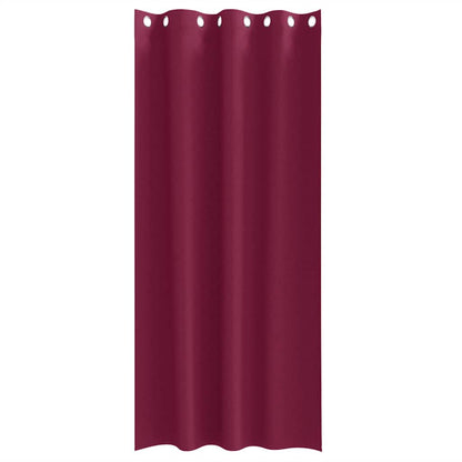 Blackout Curtains with Rings 2 pcs Wine Red 260 x 140 cm