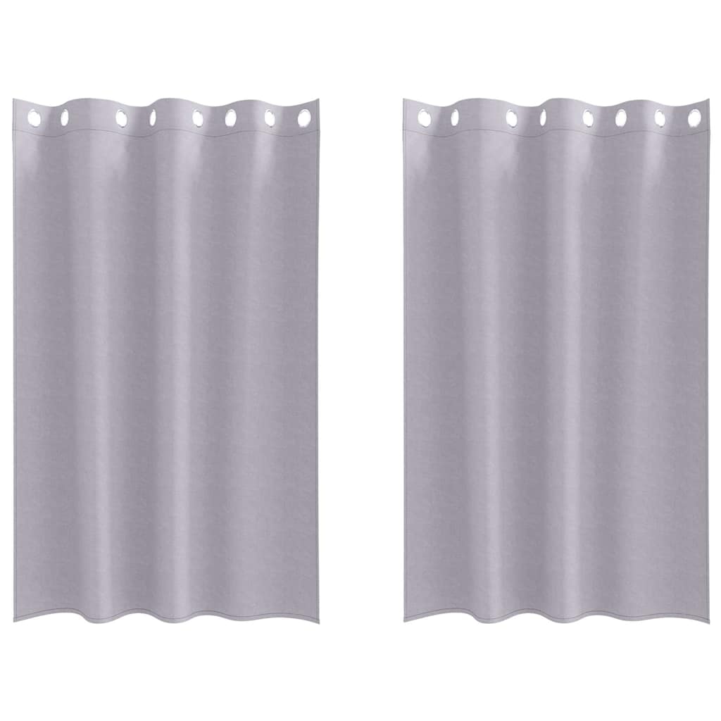 Blackout Curtains with Rings 2 pcs Metal Grey 175 x 140 cm