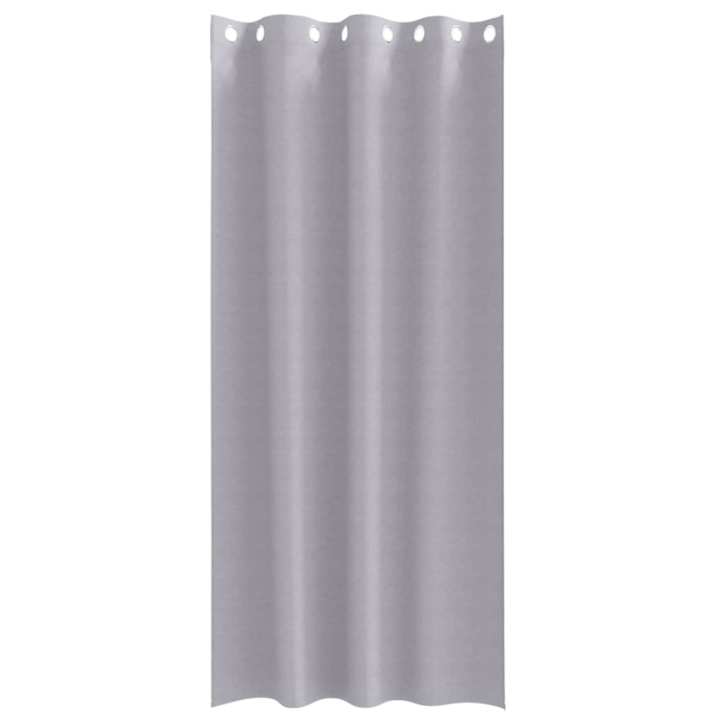 Blackout Curtains with Rings 2 pcs Metal Grey 225 x 140 cm